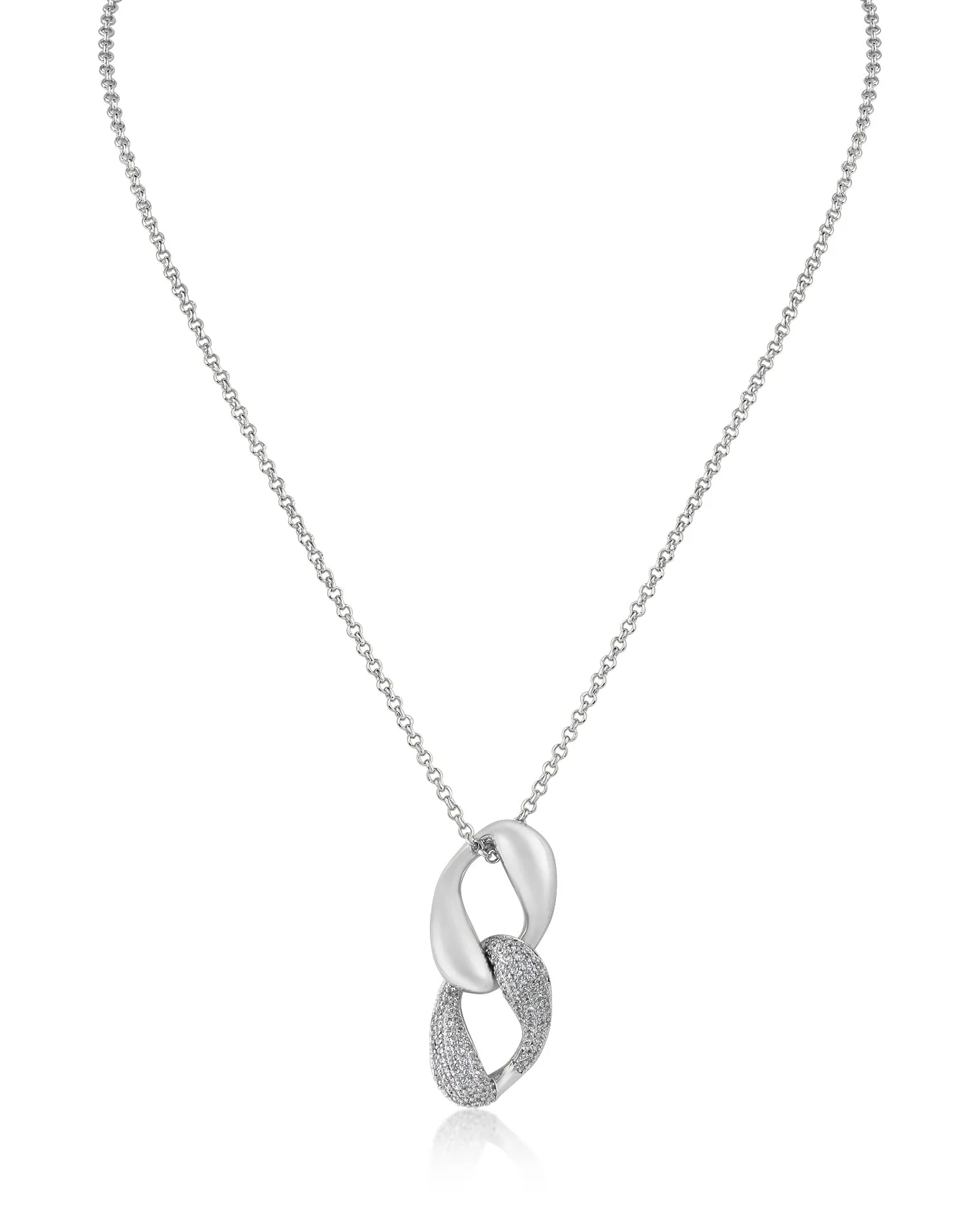 Pave Double Link Pendant