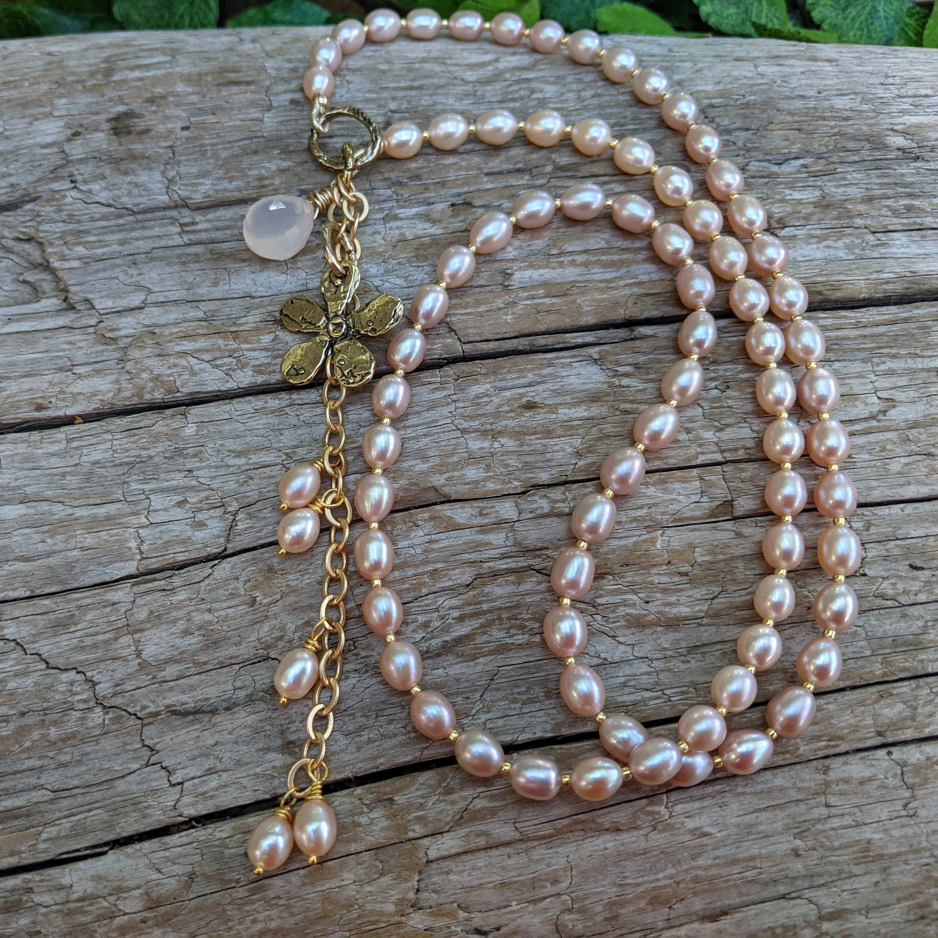 Pink Freshwater Pearl Long Necklace