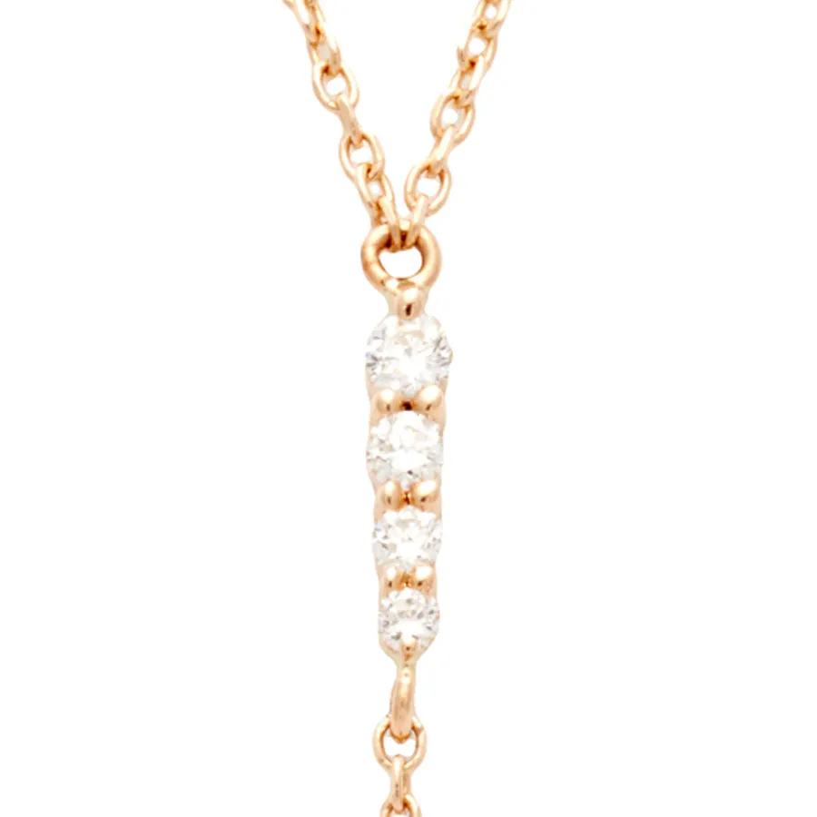 Pointe Y Necklace - 14k Gold & White Diamonds