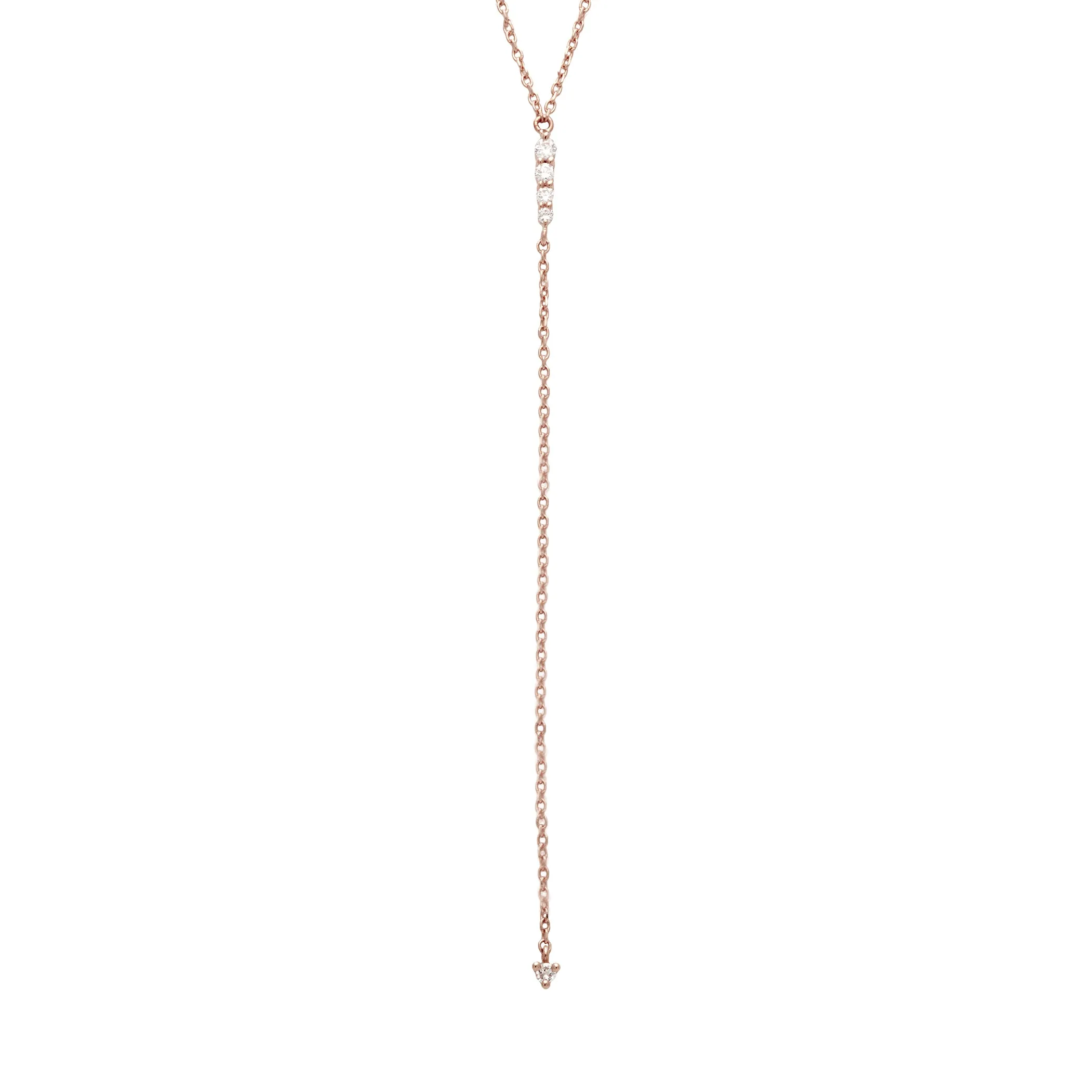 Pointe Y Necklace - 14k Gold & White Diamonds