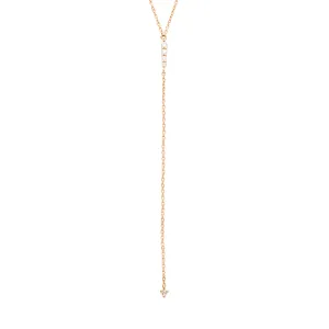 Pointe Y Necklace - 14k Gold & White Diamonds