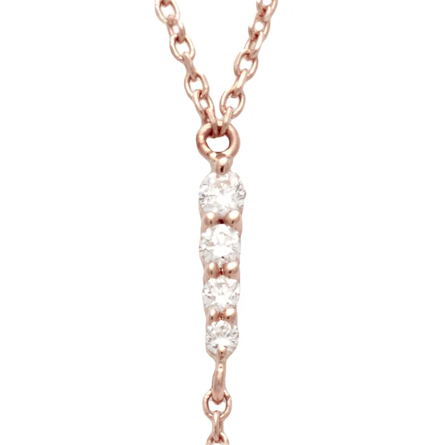 Pointe Y Necklace - 14k Gold & White Diamonds