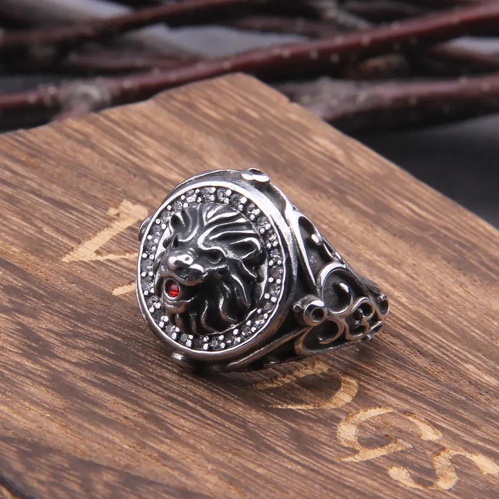 Punk Gold Color Lion Viking Ring