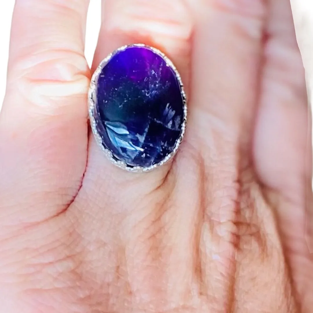 Purple Amethyst Sterling Silver Ring