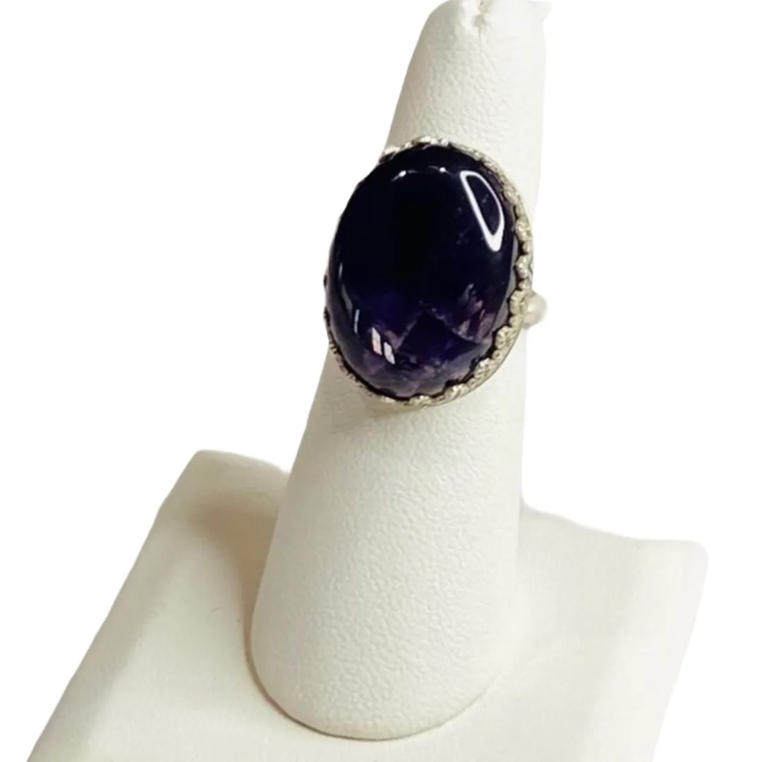 Purple Amethyst Sterling Silver Ring