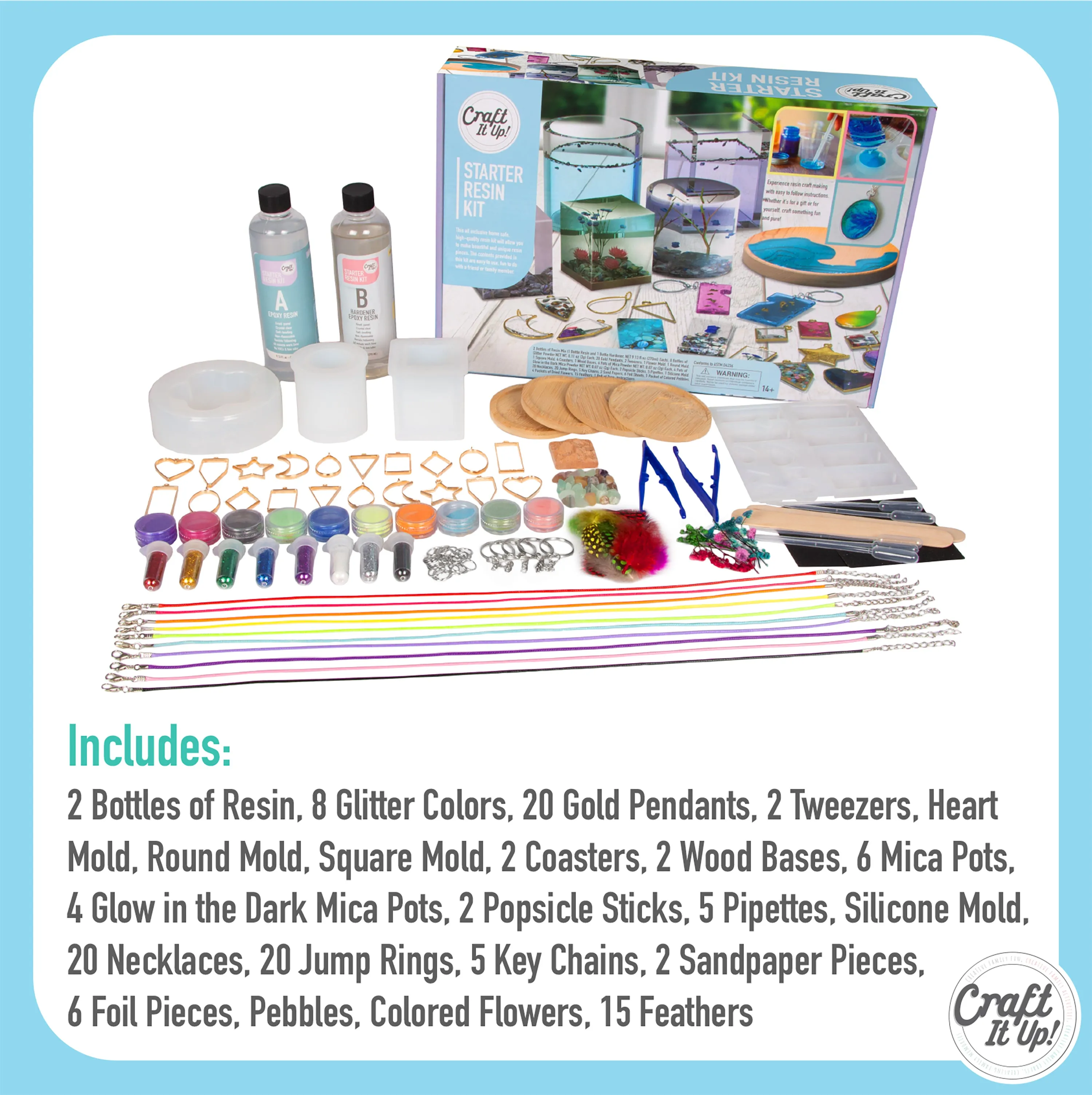 Resin Kit by Craft It Up! Complete Starter Jewelry Making Resin Kit for Beginners