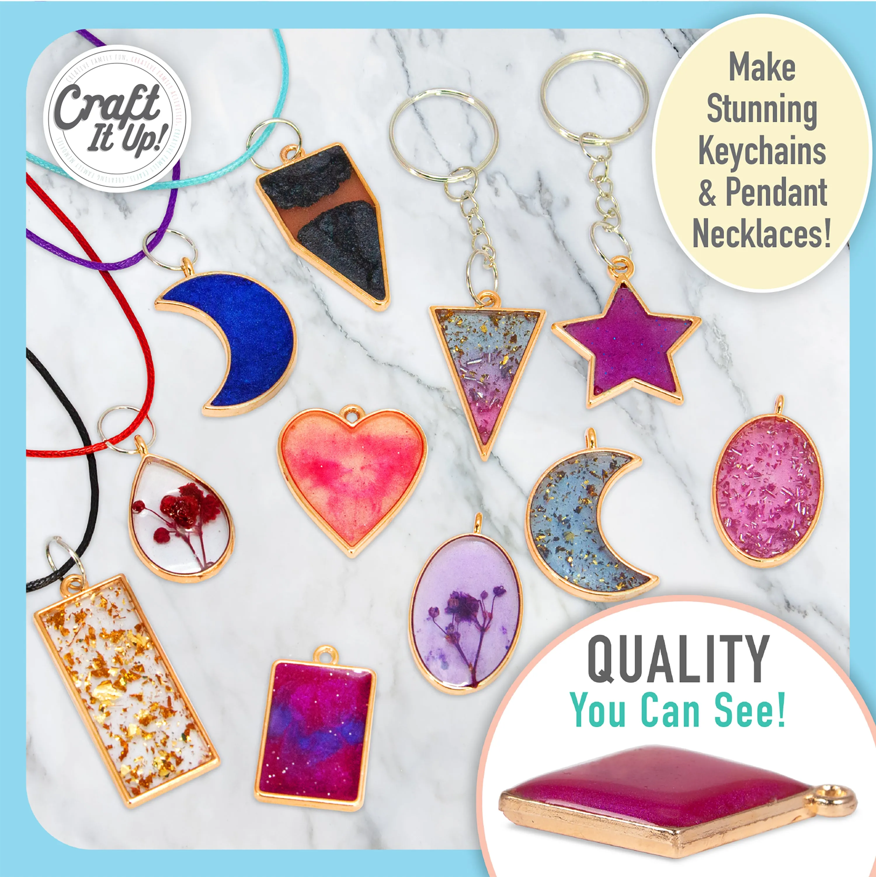 Resin Kit by Craft It Up! Complete Starter Jewelry Making Resin Kit for Beginners