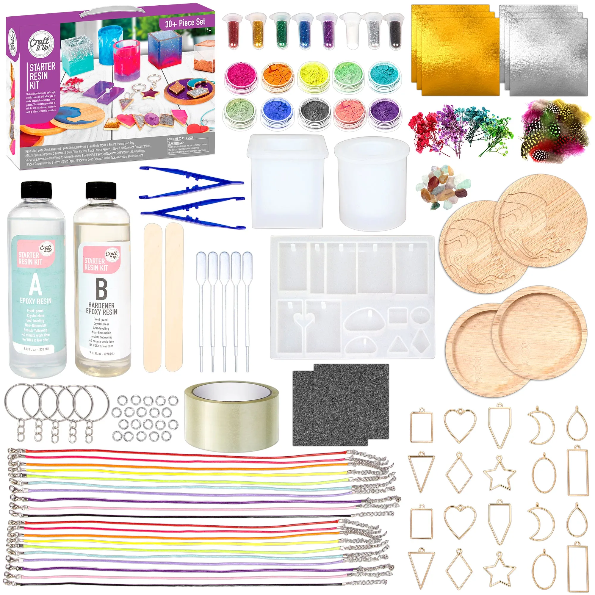 Resin Kit by Craft It Up! Complete Starter Jewelry Making Resin Kit for Beginners