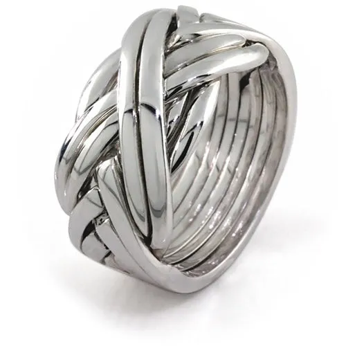 Retired Mens 8 band STERLING SILVER Puzzle Ring 84SM