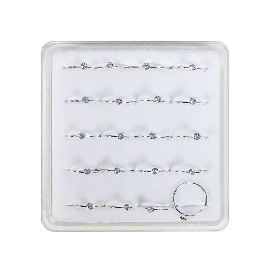 Rhinestone Sterling Silver Hoop Nose Rings (1 unit)