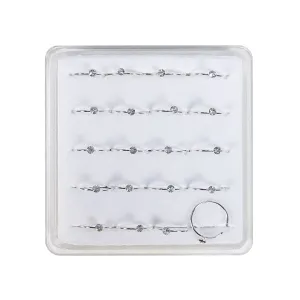 Rhinestone Sterling Silver Hoop Nose Rings (1 unit)