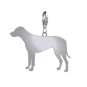 Rhodesian Ridgeback Silhouette Silver Charm