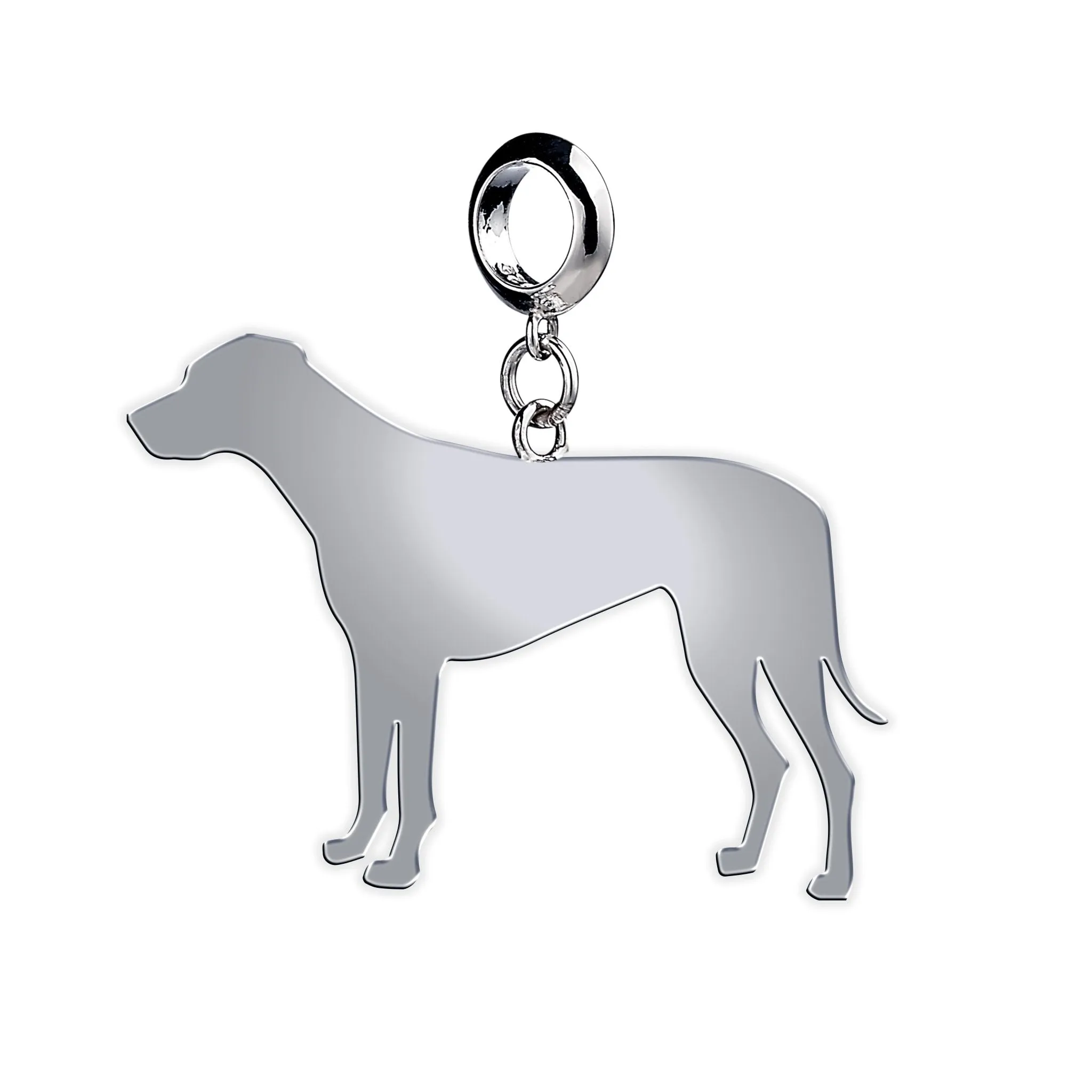 Rhodesian Ridgeback Silhouette Silver Charm