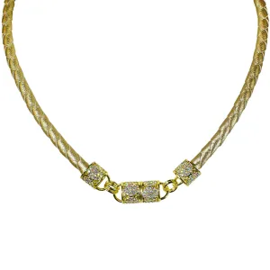 San Tropez Braided Magnetic Interchangeable Necklace (Goldtone)