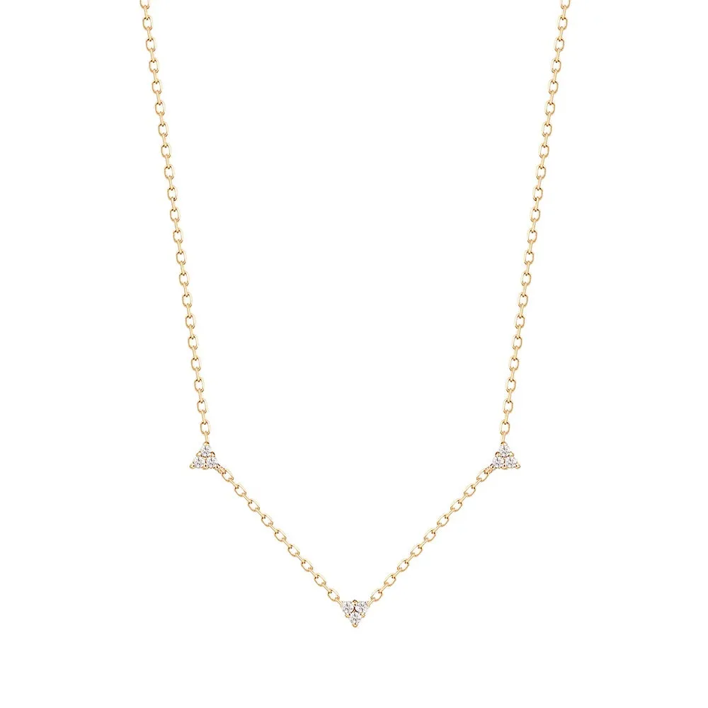 SANDRA | Natural Diamond Triple Station Necklace