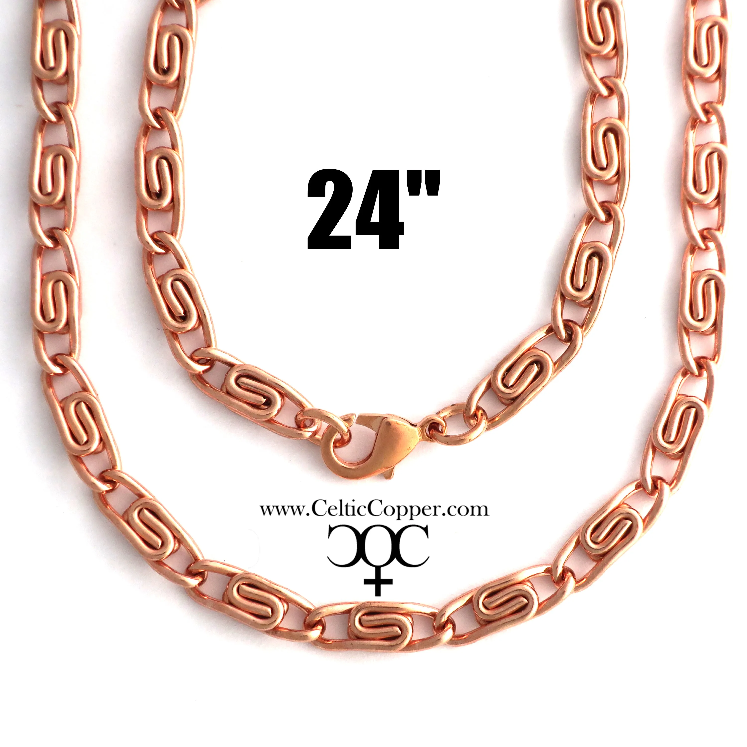 Scroll Chain | Copper Jewelry Set | Solid Copper Chain Necklaces | Bracelet SET66