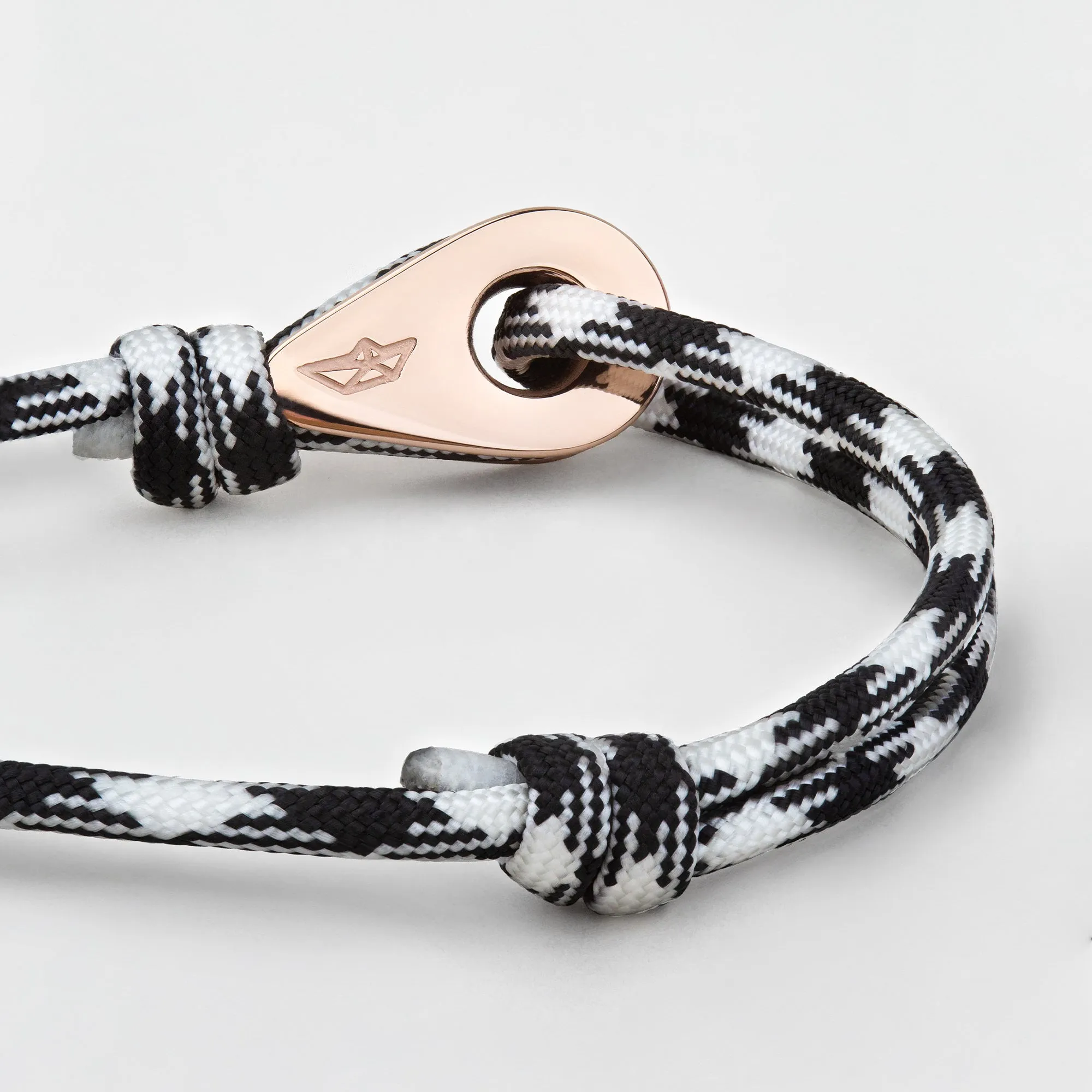 SHANGHAI Mens Womens Thimble Charm Bracelets Paracord Rope Wristbands Black White Rose Gold