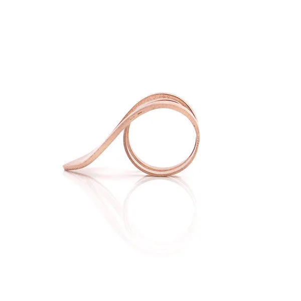 Sharp Leaf Outline Rose Gold Sterling Silver Ring