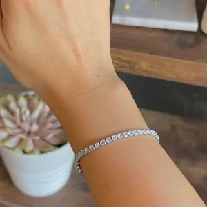 Shimmer Tennis Bracelet {Waterproof}: Silver