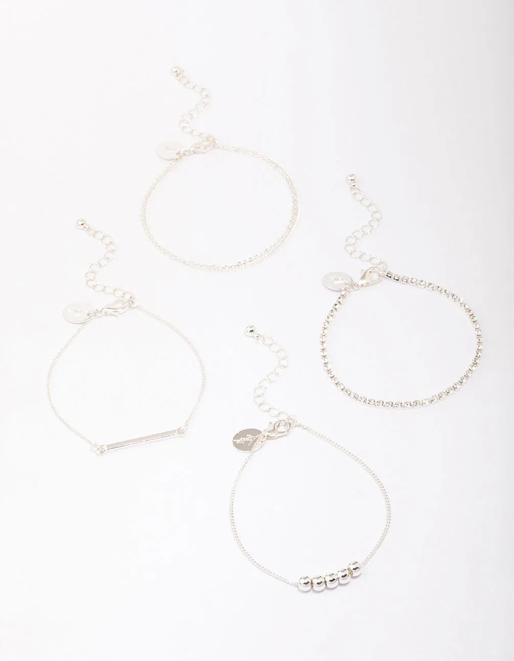 Silver Charm Bracelet 5-Pack