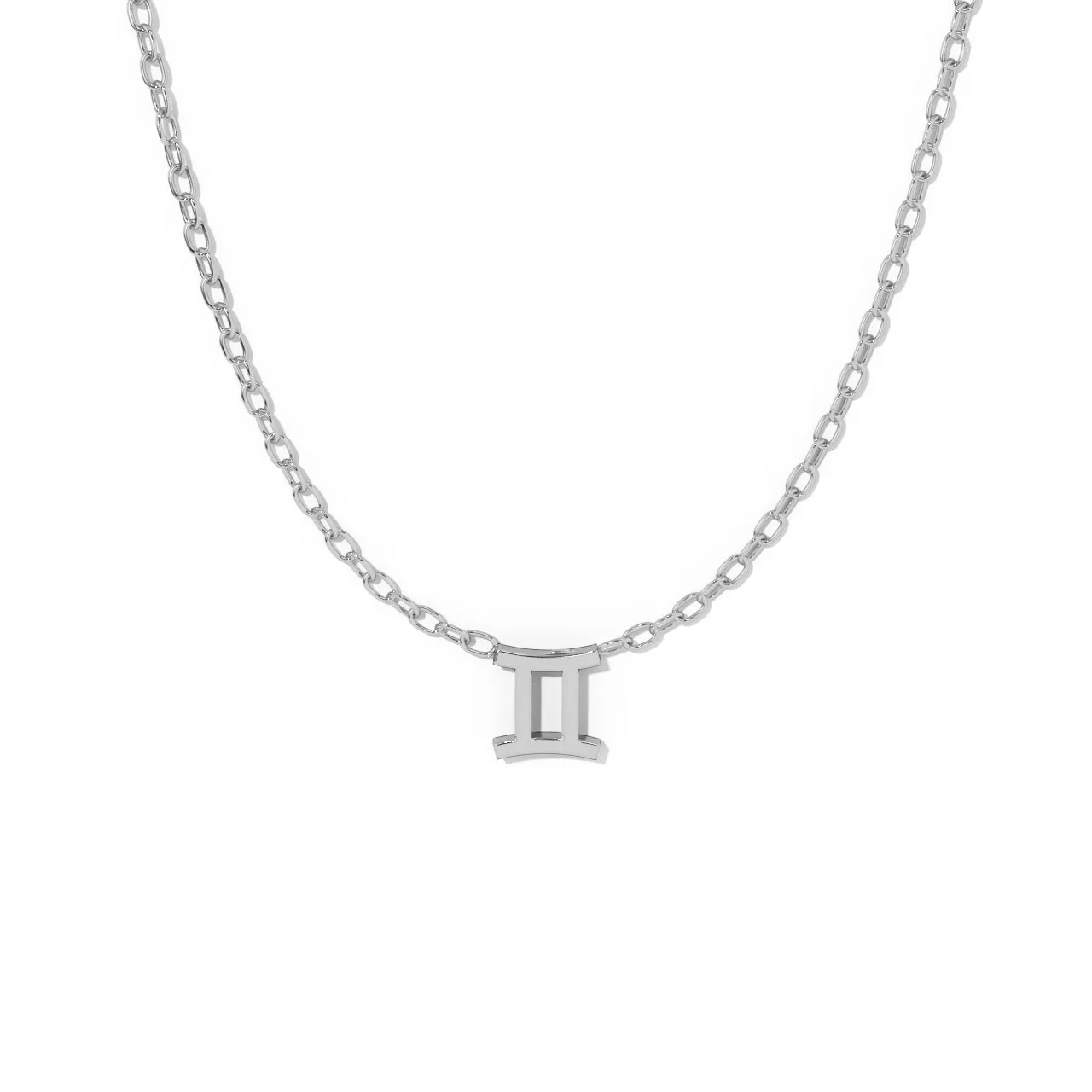 Silver Gemini Zodiac Necklace