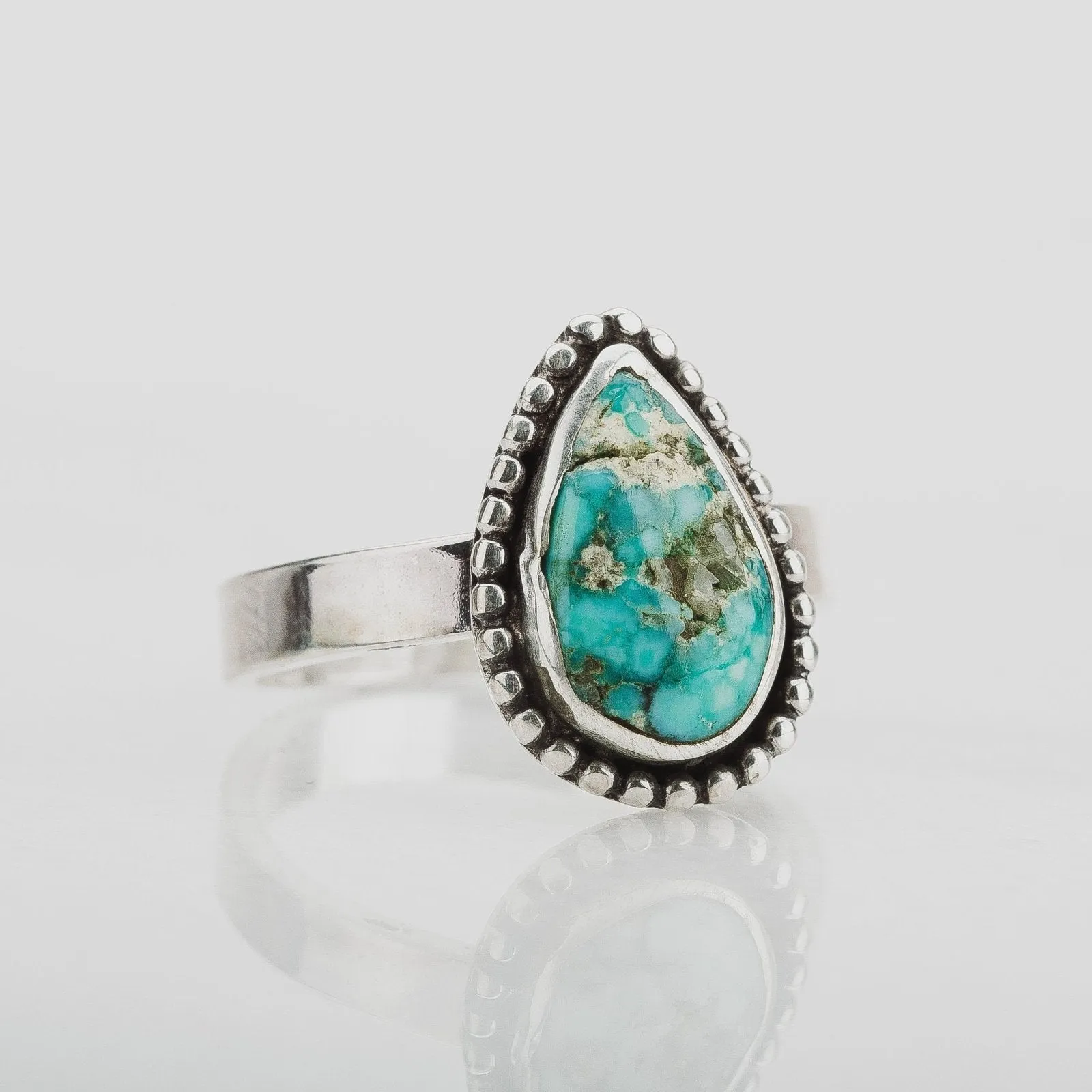 Size 5.25  White Water Turquoise Gemstone Ring