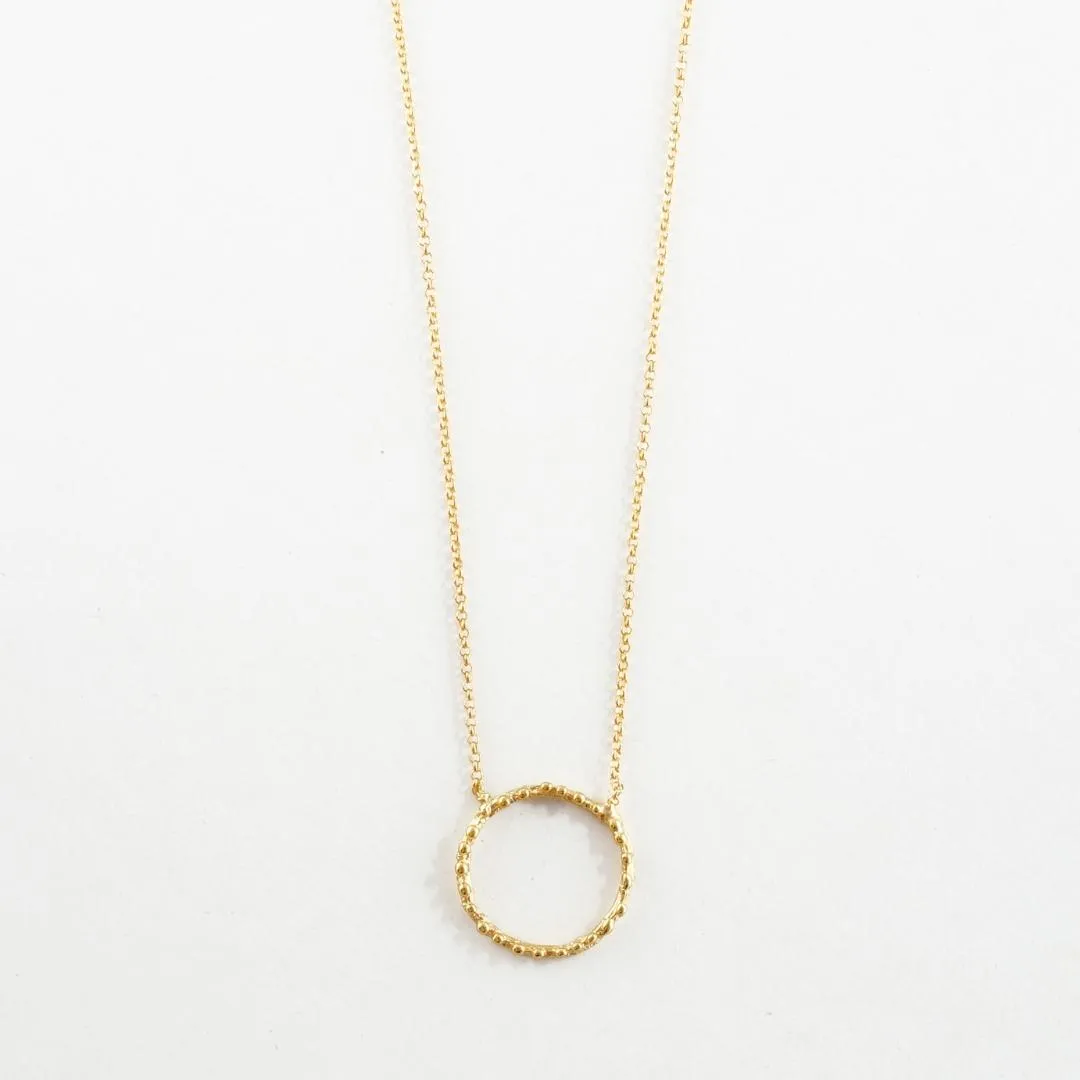 Small twig hoop with dewdrops - sparkling necklace - silver 925 - gold plated