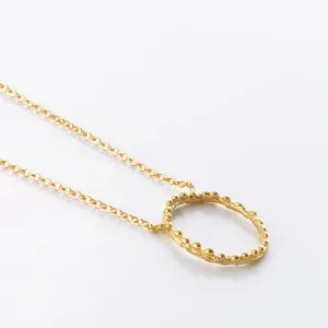 Small twig hoop with dewdrops - sparkling necklace - silver 925 - gold plated