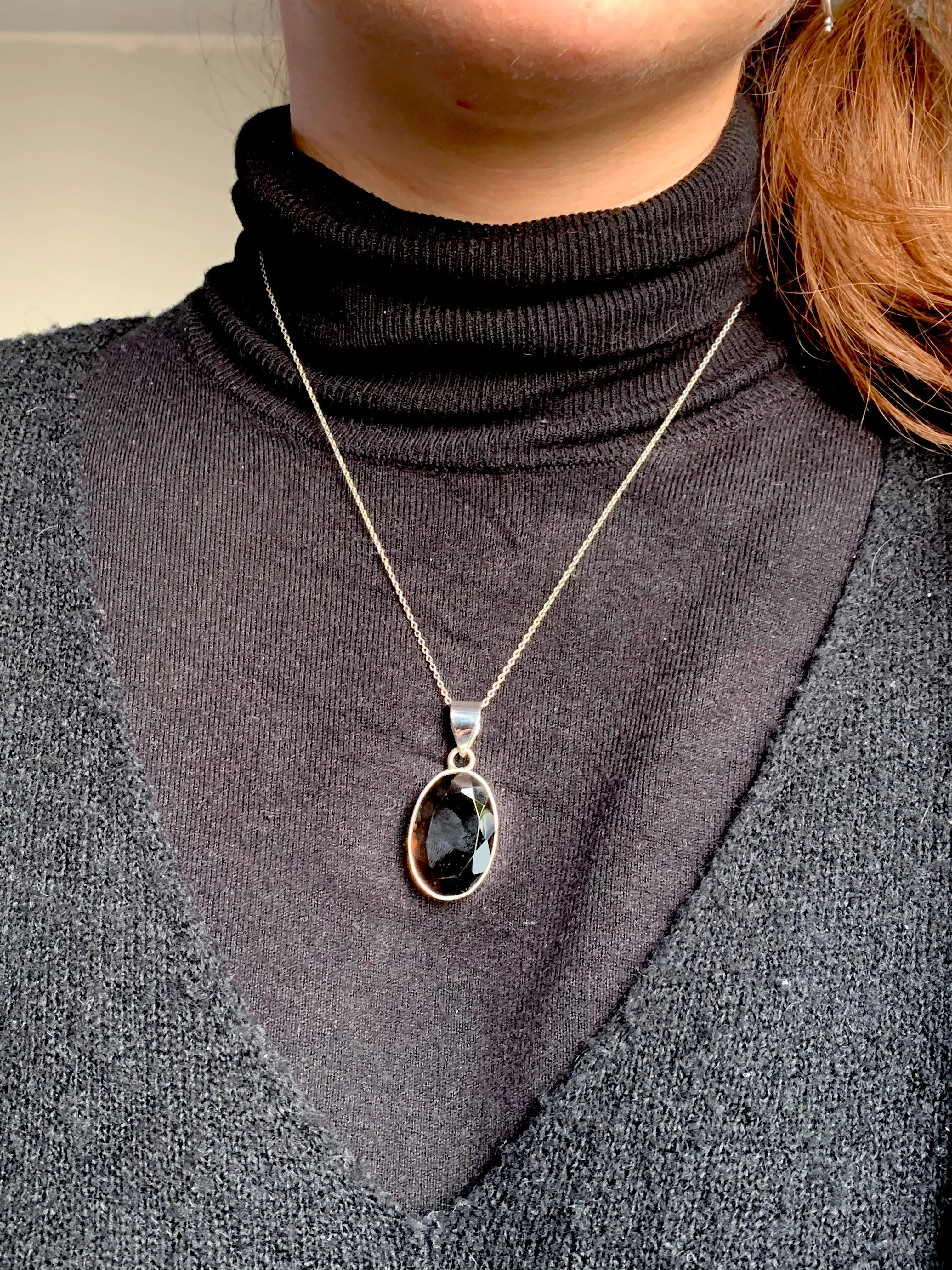 Smoky Quartz Akoni Pendant - Oval