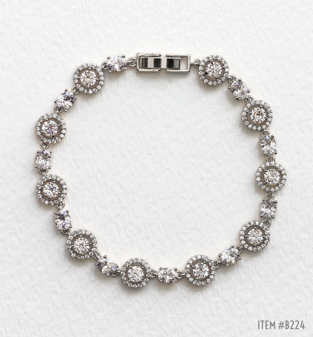 Sophia Halo CZ & Regal Tennis Bracelets