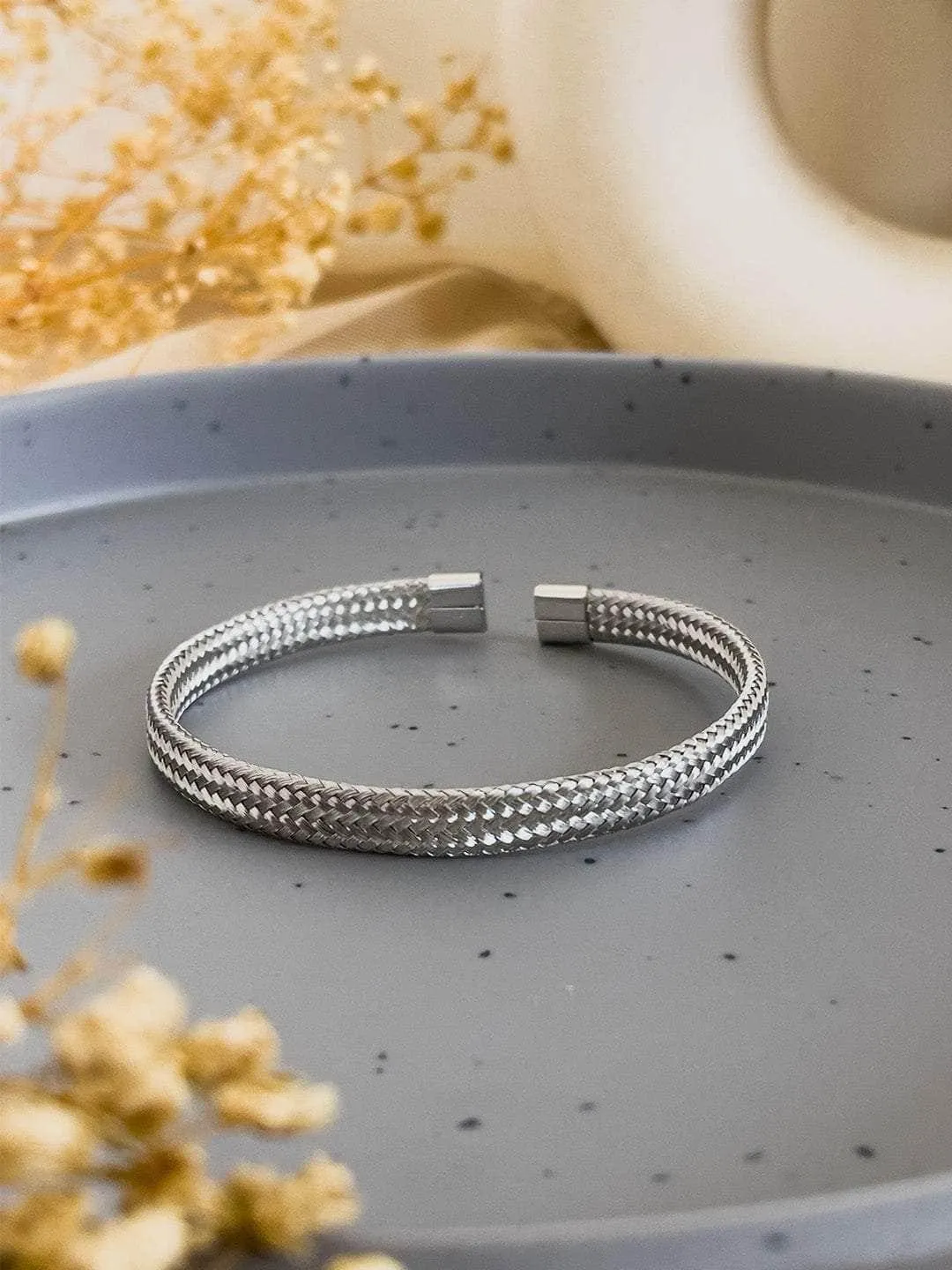 Stainless Steel Irregular Vintage Cuff Bangle