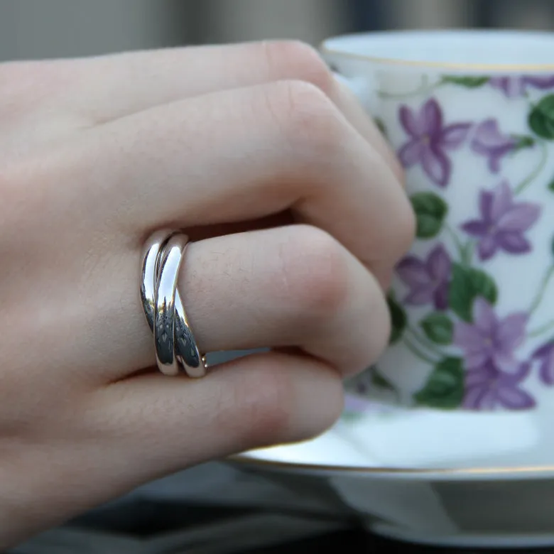 Sterling Silver 3 Band Rolling Ring