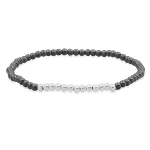 STRETCH BRACELET, BLACK & SILVER