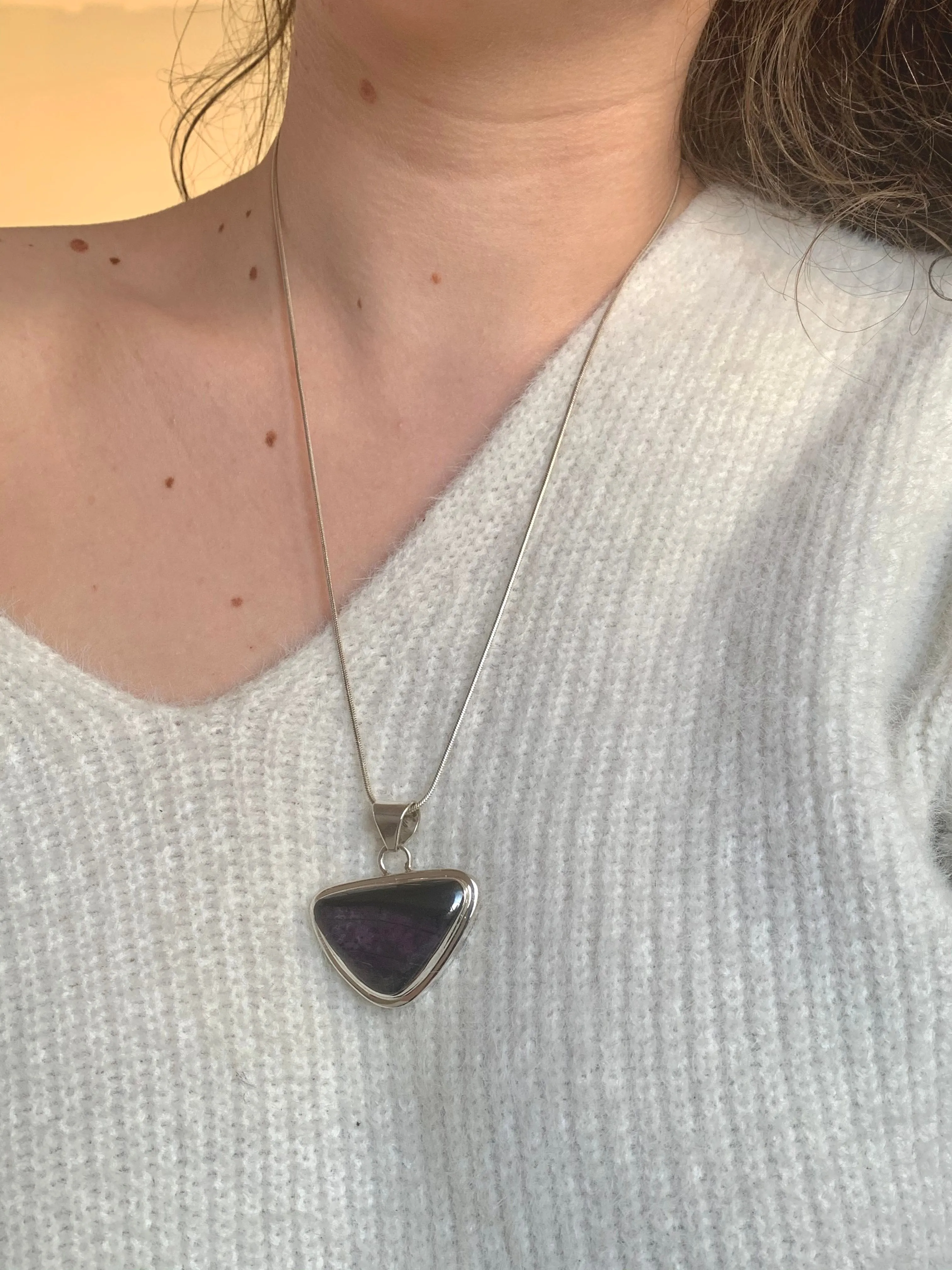 Sugilite Ansley Pendant - Inverted Triangle