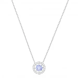 Swarovski Sparkling Dance Round Necklace, Blue 5279425