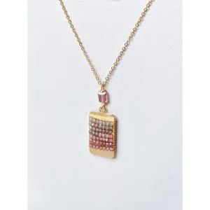 Tab Necklace 4988 with Multi Spinel Ombre and Pink Tourmaline by Michelle Pressler Jewelry