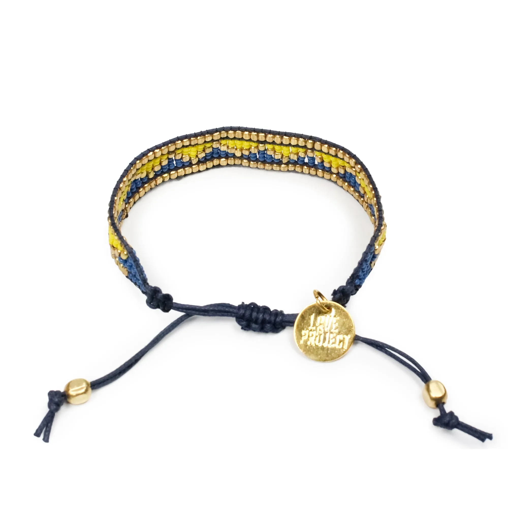 Taj Beaded Bracelet - Azure Blue & Yellow