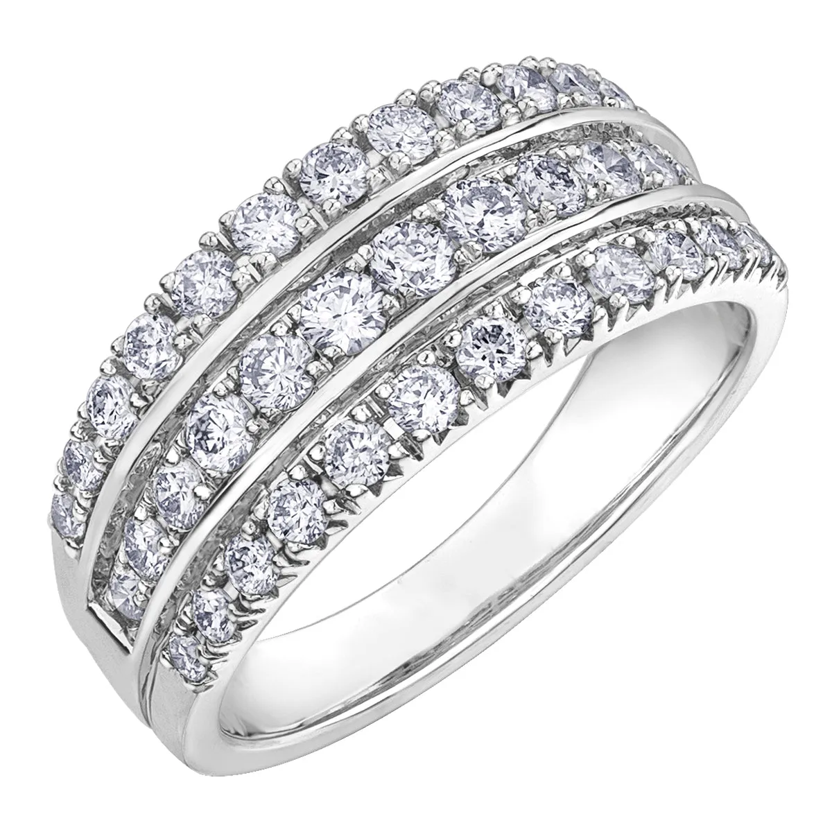 Three-Row Diamond Ring