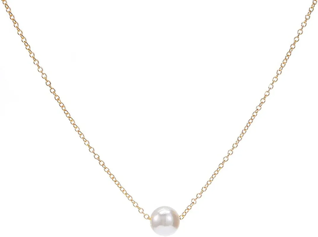 Tiny Pearl Choker Necklace Chain