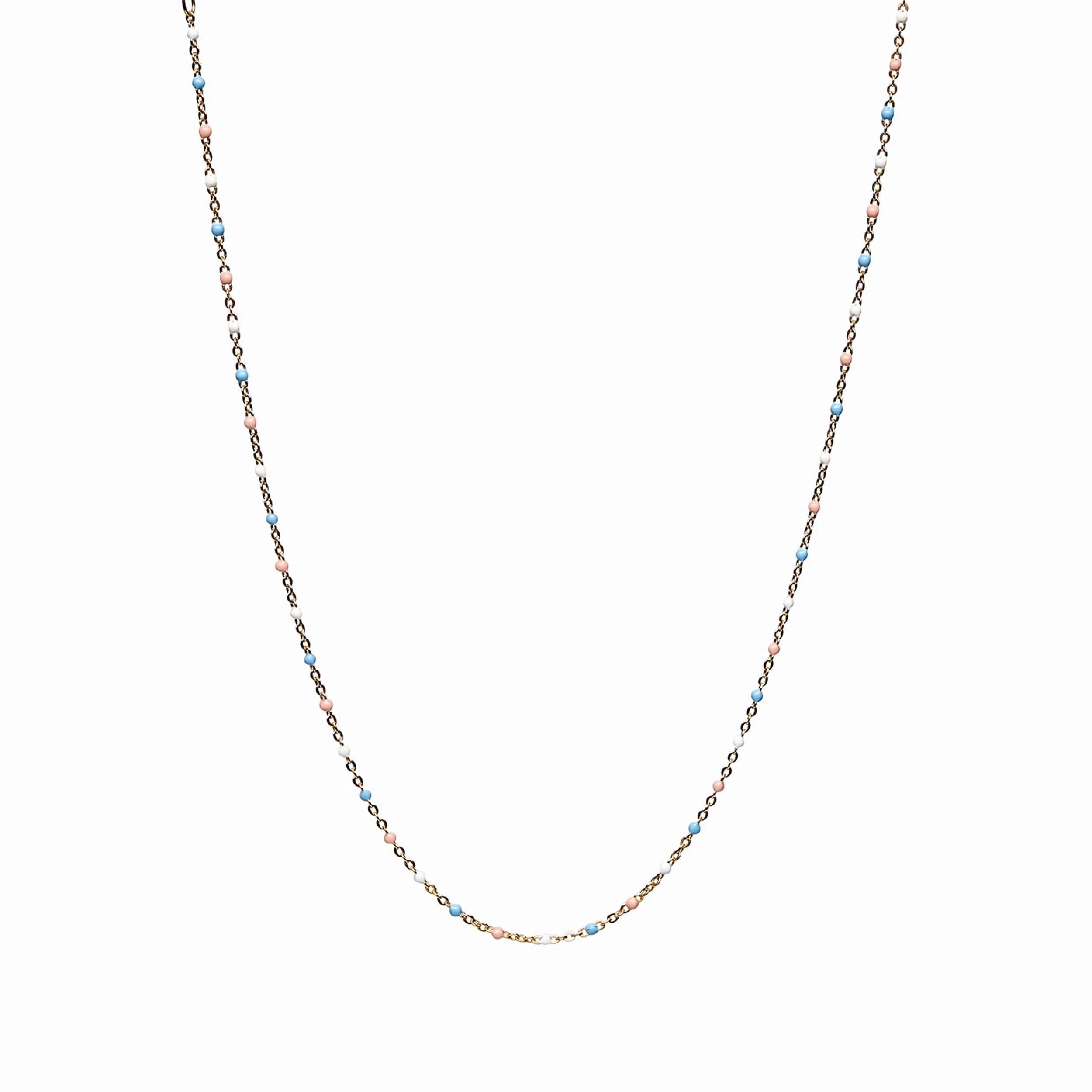 Trans Pride Beaded Enamel Necklace