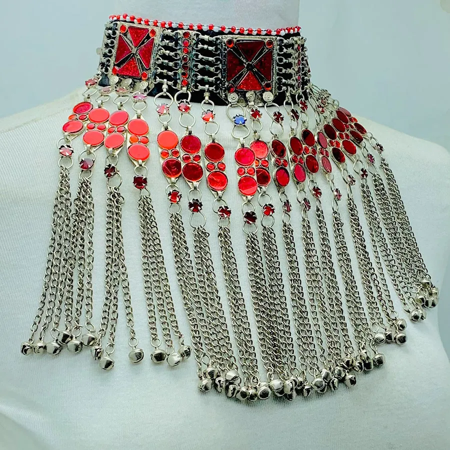 Tribal Red Stone Choker Necklace