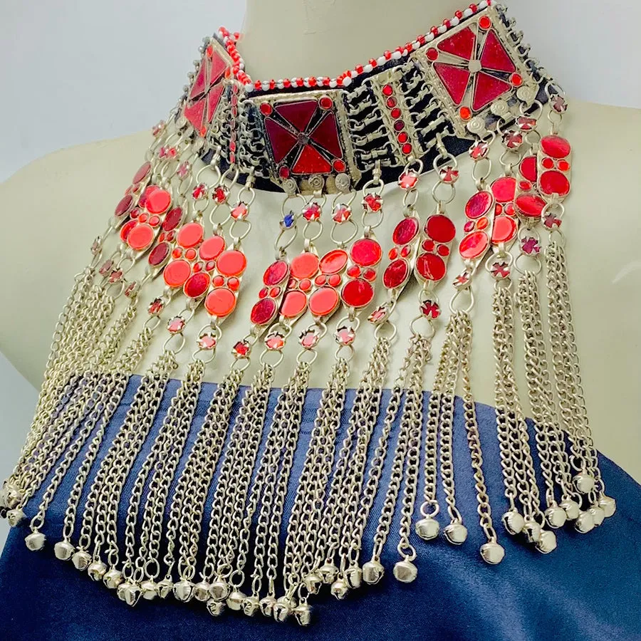 Tribal Red Stone Choker Necklace