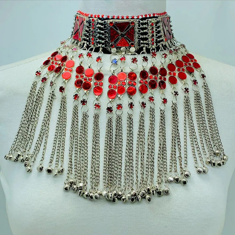 Tribal Red Stone Choker Necklace