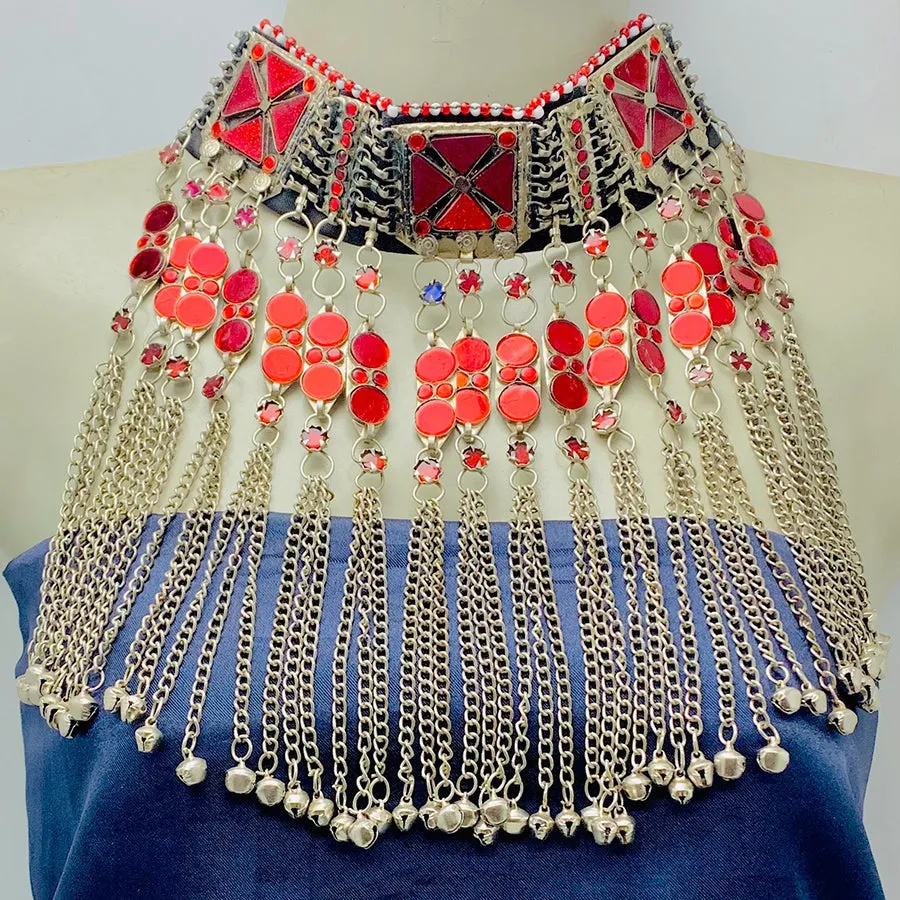 Tribal Red Stone Choker Necklace