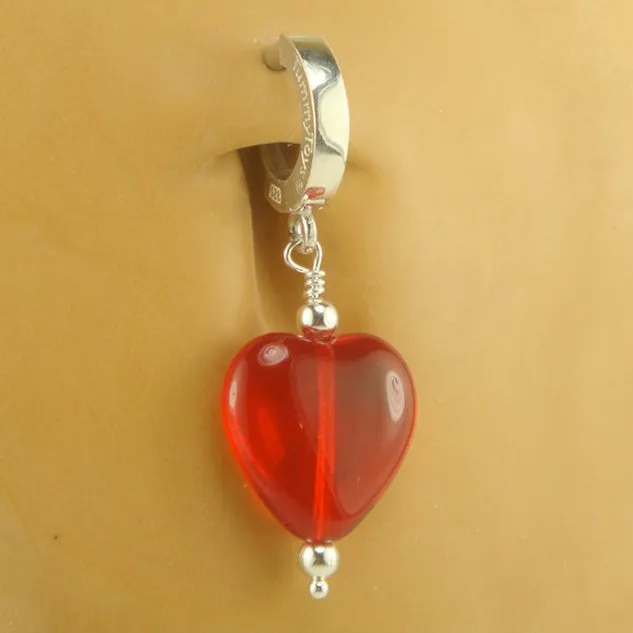 TummyToys® Silver Glass Heart Belly Huggy