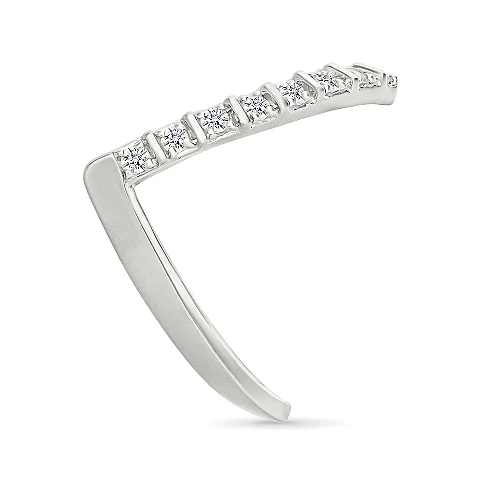 V-Shaped Gold &  Diamond Ring