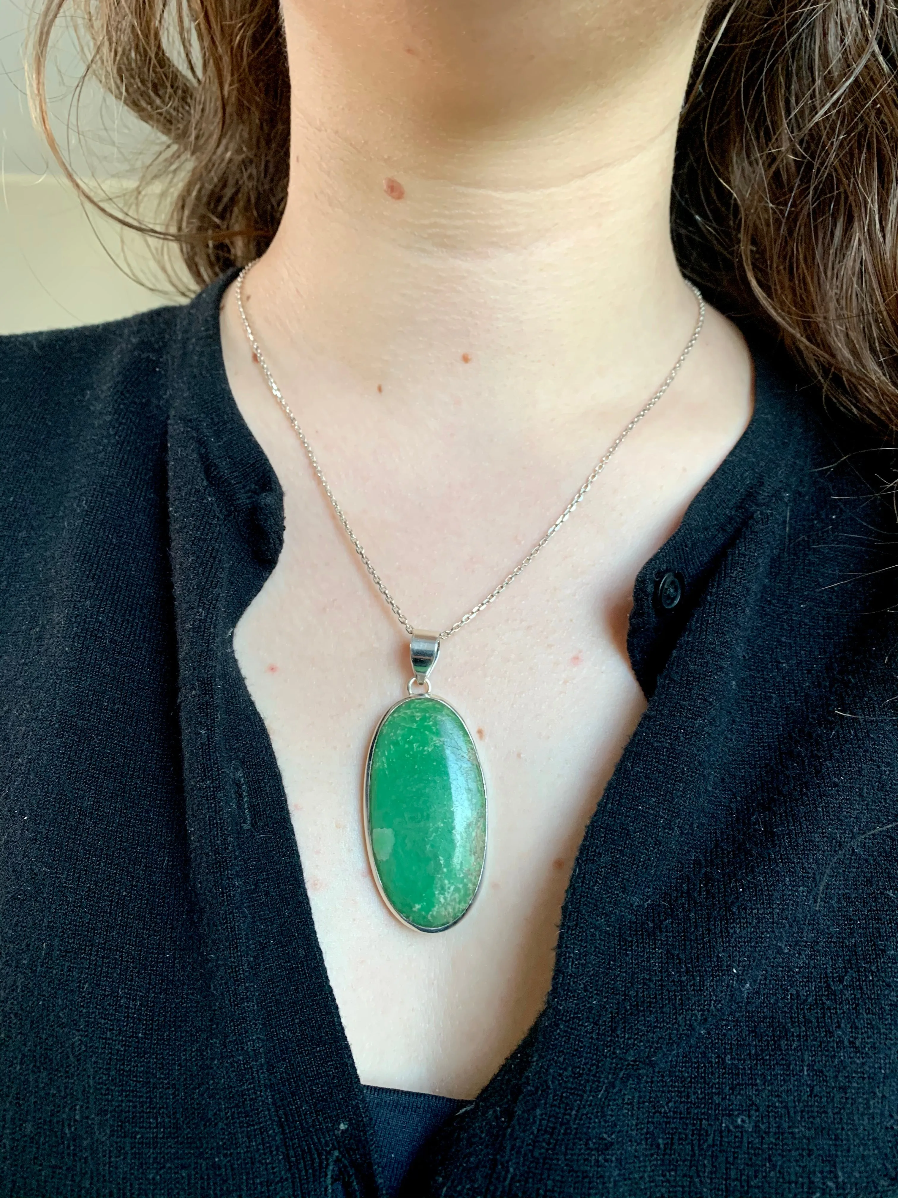 Variscite Akoni Pendant - XLong Oval