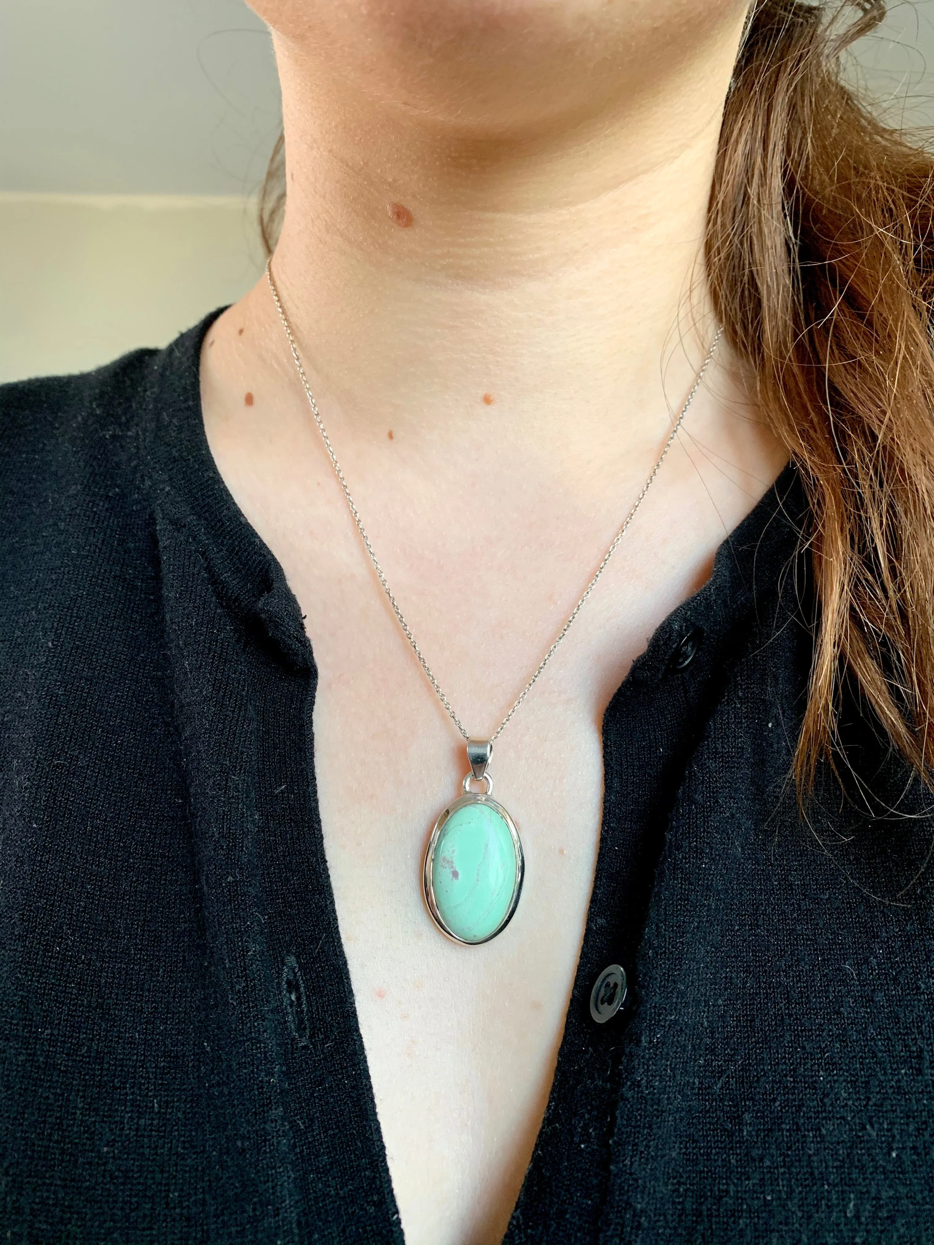 Variscite Ari Pendant - Medium Oval A