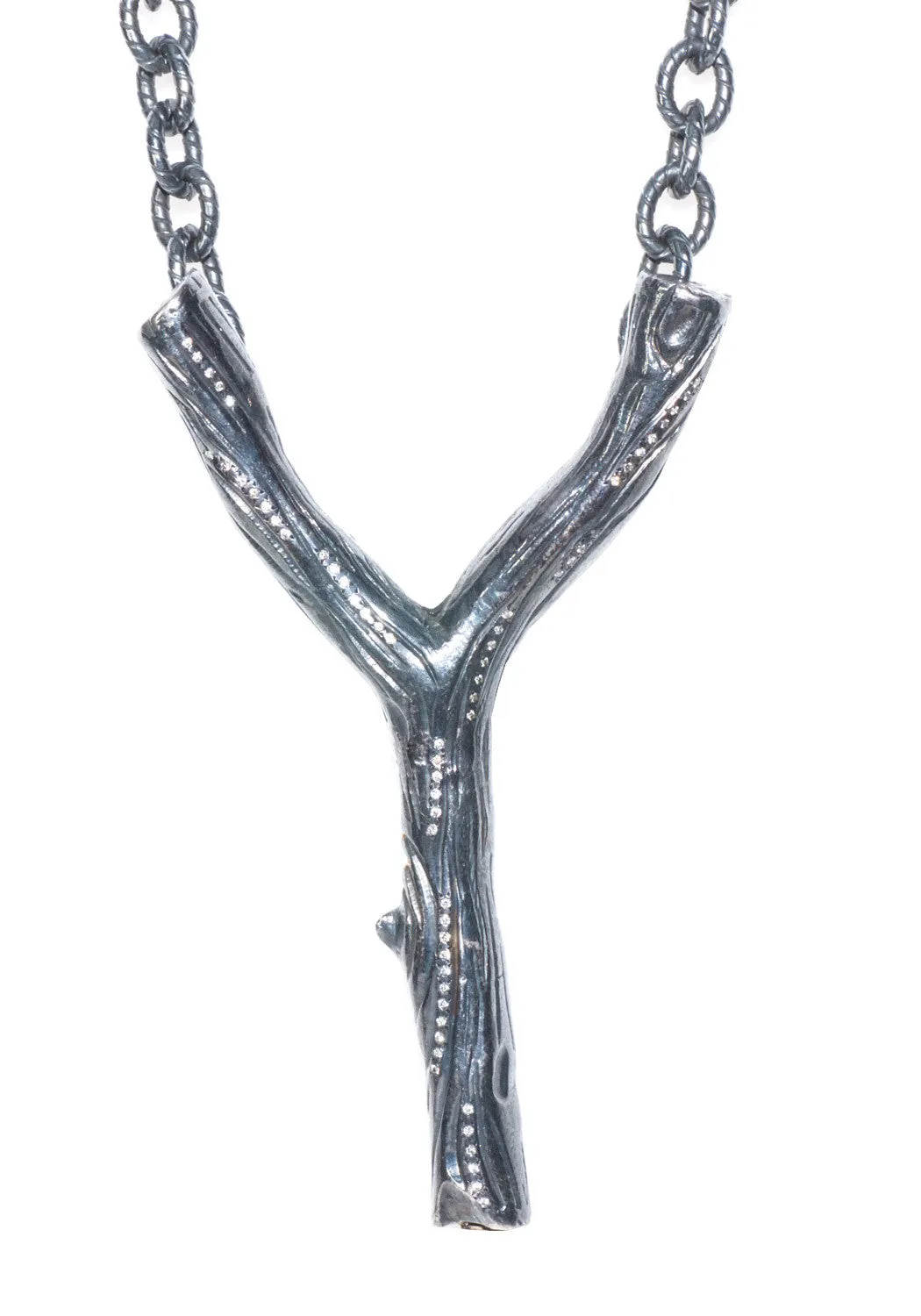 Vernissage Sterling Silver Diamond Sling Shot Necklace | 29"