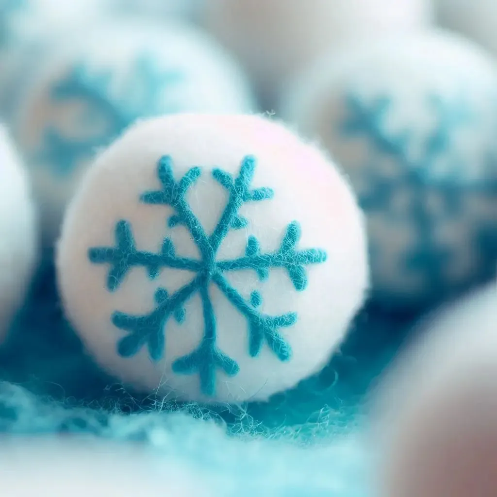 Whimsical Winter Decor Snowflake Wool Balls - 10pcs